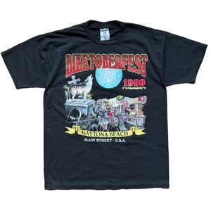 Vintage 90s Biketoberfest Daytona 1999 Wolf Biker T Shirt Size L Motorcycles